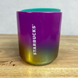 Starbucks NWOT 2021 Summer Purple Iridescent Rainbow 8oz Ceramic Short Mug